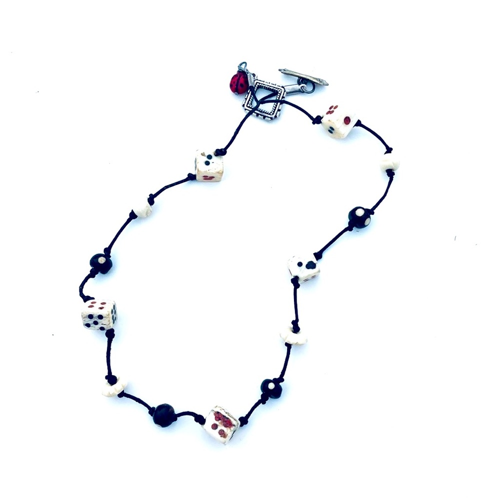 Hand Crafted Ladybug Dice Necklace